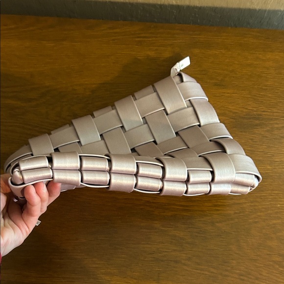 Anthropologie Pink Woven Clutch